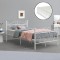 Pat metalic Apolda W120 cu saltea alb mat [en.casa] HausGarden Leisure