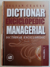 DICTIONAR ENCICLOPEDIC MANAGERIAL de IULIAN CEAUSU , VOLUMUL I , 2000 foto