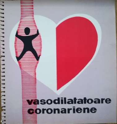 1964 Reclamă medicală farmaceutică VASODIALATATOARE CORONARIENE comunism 16x15 foto