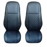 2 x Huse Scaune pentru Volvo FH EURO 5 2006-2015 Camioane Negru Piele LHD RHD
