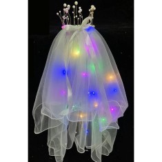Voal Luminos pentru Copii, Flippy, Lumina Multicolora, pentru Halloween, Cosplay, Craciun, Carnaval, Paste, Ziua Copilului, Bumbac/Poliester, Marime u foto