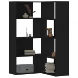 VidaXL Bibliotecă 4 niveluri, negru, 85x85x140 cm, lemn prelucrat