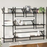 vidaXL Set rafturi de perete 6 pcs Stejar Negru 100 x 25 x 30 cm 882840