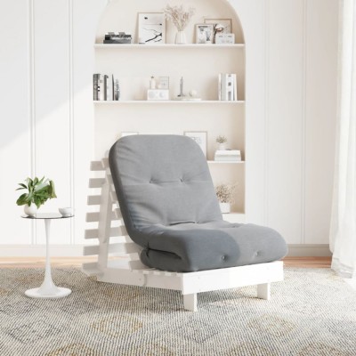 vidaXL Canapea futon cu saltea, alb, 70x206x11 cm, lemn masiv de pin 846752 foto