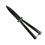 Cumpara ieftin Cutit Briceag Fluture Ninja, Otel Inoxidabil Negru, 22.5cm, Balisong Trick-uri, Vanatoare, Colectie