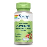 Cayenne (Ardei iute) 450mg Solaray, 100 capsule vegetale, Secom