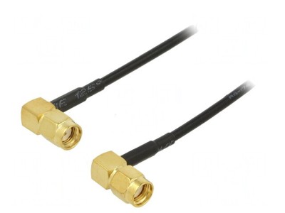 Cablu RP-SMA 50&amp;Omega; 1m Negru Unghi Drept foto