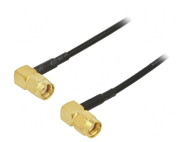 Cablu RP-SMA 50&Omega; 1m Negru Unghi Drept