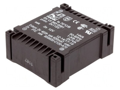 Transformator &amp;icirc;ncapsulat 14VA 115VAC 12V 583mA foto