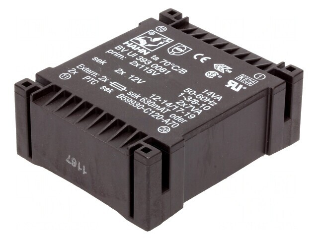 Transformator &icirc;ncapsulat 14VA 115VAC 12V 583mA