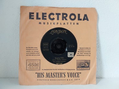 Billy Vaughn* &amp;ndash; La Paloma, Singing Hills, Electrola, vinil 7&amp;quot;45 rpm, LONDON foto