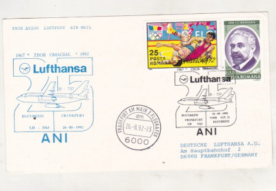 bnk fil Imprimat Zbor Lufthansa Bucuresti Frankfurt 1967-1992 foto