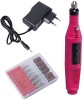 Set Profesional Manichiura Pedichiura, Pila Electrica Unghii, Freza Rotativa 3000-20000 RPM, 6 Capete Freza, Roz/Verde/Albastru