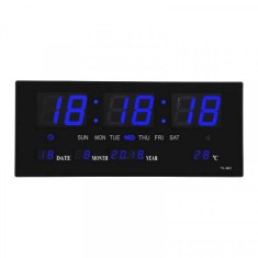 Ceas Electronic de Perete Afisaj LED Mare Albastru JH3615 220V XXM foto