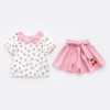Costumas alb cu roz pentru fetite - Cirese (Marime Disponibila: 18-24 luni)
