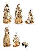 Set 6 figurine Nasterea Domnului textil multicolor 8x8x12h; 14x20x27h; 14x14x40h