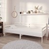 Gossi pat de zi cu saltea, alb, 90x200 cm, lemn masiv de pin