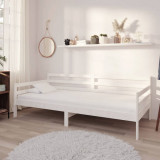 vidaXL Pat de zi cu saltea, alb,90x200 cm,lemn masiv de pin