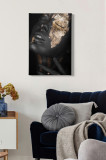 Tablou decorativ, Kanvas Tablo (50 x 70), Canvas, Lemn, Multicolor, Bract