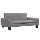 Cumpara ieftin Canapea pentru copii, gri, 70x45x30 cm, piele ecologica