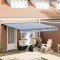 vidaXL Copertină retractabilă albastru/alb, 4x3 m, textil/aluminiu