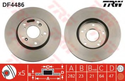 Disc frana HONDA CR-V II (RD) (2001 - 2006) TRW DF4486 foto