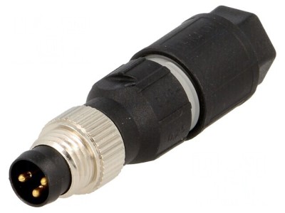 Conector M8 tată 3 pini cablu filet 4A foto
