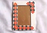 Rama Foto Lemn Traditional, Rosu si Negru 10x15 cm - Decoratiune Casa, Suport Poza