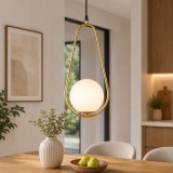Cumpara ieftin Pendul Nuli 1XE14 40W 1.5m, auriu, Erste