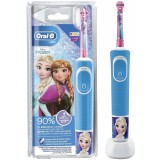 Periuta de dinti electrica Oral-B D100 Vitality Frozen pentru copii 7600 oscilatii/min, Curatare 2D, 2 programe, 1 capat, 4 stickere incluse, Albastru