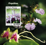 S. TOME E PRINCIPE 2020 - Flori, orhidee / colita, Stampilat