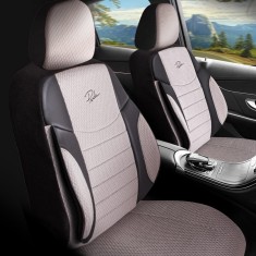 Set Huse Scaune Auto Panda Elegant, Bej Negru, 11 piese Automobile ProTravel foto