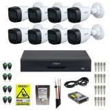 Kit supraveghere complet Dahua 8 camere Starlight 5MP IR 30m Lentila 2.8mm, DVR 8 canale 5MP WizSense, HDD 1TB, Accesorii montaj + Autocolant Rovsion