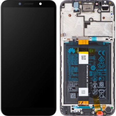 Display LCD cu Touchscreen Huawei Y5P 2020, Negru Service Pack foto