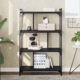 VidaXL Bibliotecă cu 4 niveluri, negru, 76x32x123 cm, lemn prelucrat 833935