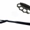 Set baston telescopic din otel, negru, 64 cm si box negru model nou