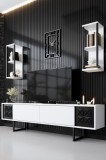 Comoda TV Black Line TV Stand Stylish, Gri, 180 x 48 x 30 cm