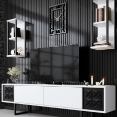 Comoda TV Black Line TV Stand Stylish, Gri, 180 x 48 x 30 cm