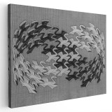 Tablou litografie Lebedele de Escher 2054 Tablou canvas pe panza CU RAMA 80x120 cm