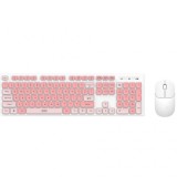 Kit Tastatura Mouse Wireless XO Design KB-05, Roz