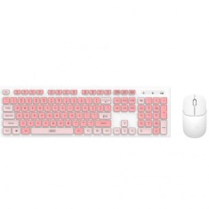 Kit Tastatura Mouse Wireless XO Design KB-05, Roz