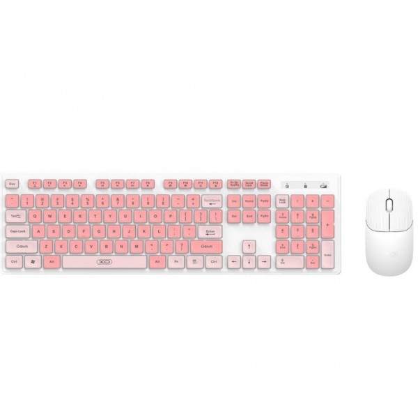 Kit Tastatura Mouse Wireless XO Design KB-05, Roz