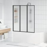 vidaXL Ecran de duș pliabil Negru și &Icirc;ngheț Total 132 x 2 x 140 cm 42039805