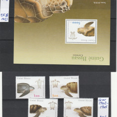 Guinea Bissau 2001-Fauna,Reptile,Testoase,Colita si serie,MNH,Mi.Bl.350,1702-05