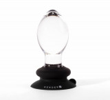 Dop Anal Gender X Crystal Ball, Transparent + Negru, 10 cm