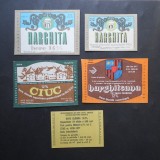 Lot 5 etichete Bere HARGHITA, HARGHITEANA, CIUC, lada de bere, diferite