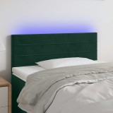 vidaXL Tăblie de pat cu LED, verde &icirc;nchis, 100x5x78/88 cm, catifea 3121797
