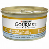 Cumpara ieftin Gourmet Gold Double Pleasure Peste Oceanic si Spanac, 85 g