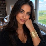 Bratara aurie stil egiptean Lady Cleopatra, aliaj metalic, dama, 6 cm, eleganta, fara inchidere
