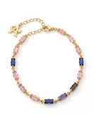 Cumpara ieftin Bratara din Argint 925 Aurit cu Cristale Multicolore Taietura Baguette , Model Tennis Geometric